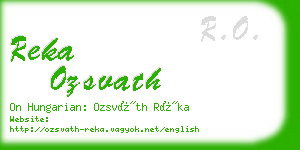 reka ozsvath business card